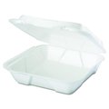Genpak Genpak SN200 CPC 9 x 9 x 3 in. 1 Compartment Hinged Foam Tray-Snaplock Container; White - Case of 200 SN200  CPC
